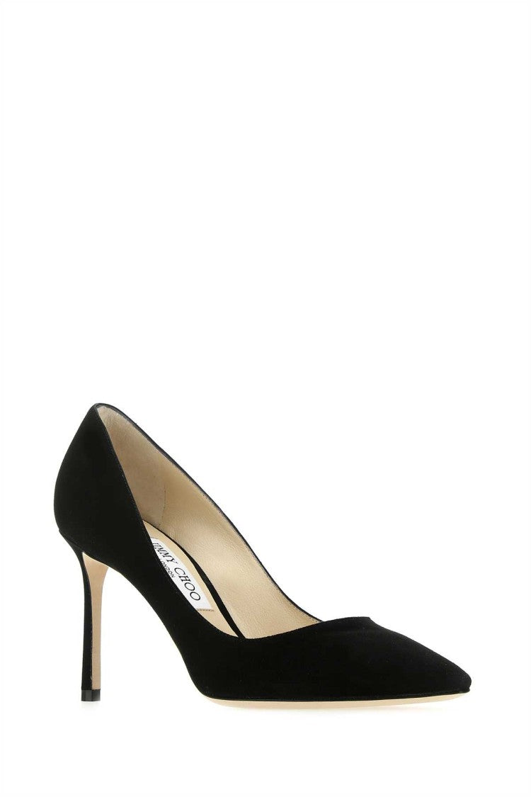 Jimmy Choo Black Suede Romy 85 Pumps