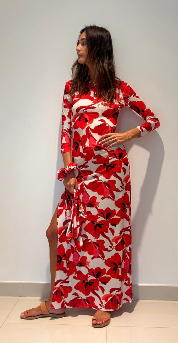 Hawa Made From Love White Maha Giant Flower Maxi Dress