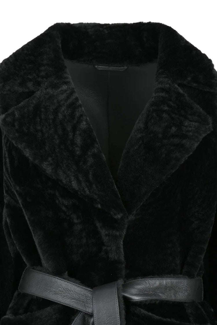 Sword 6.6.44 Real Fur Shearling Coat - Black