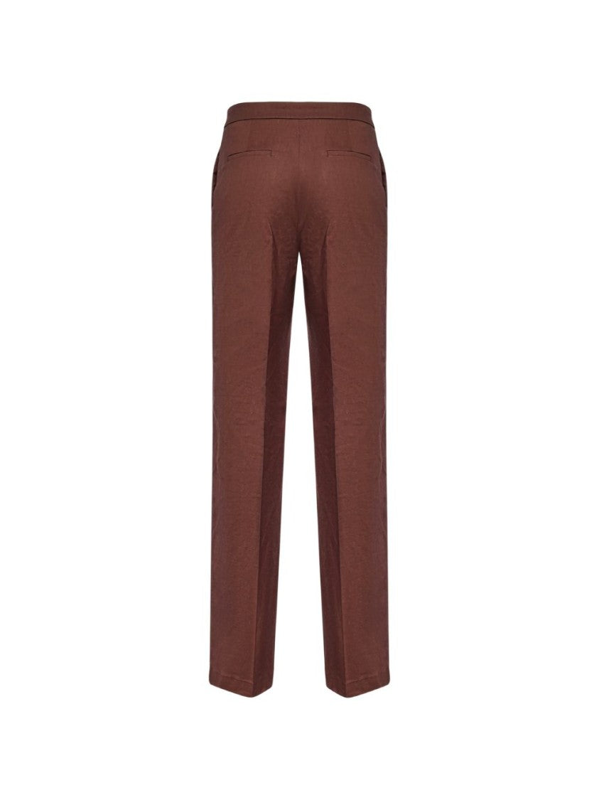 Pinko Brown Buttoned Tailored Chinos