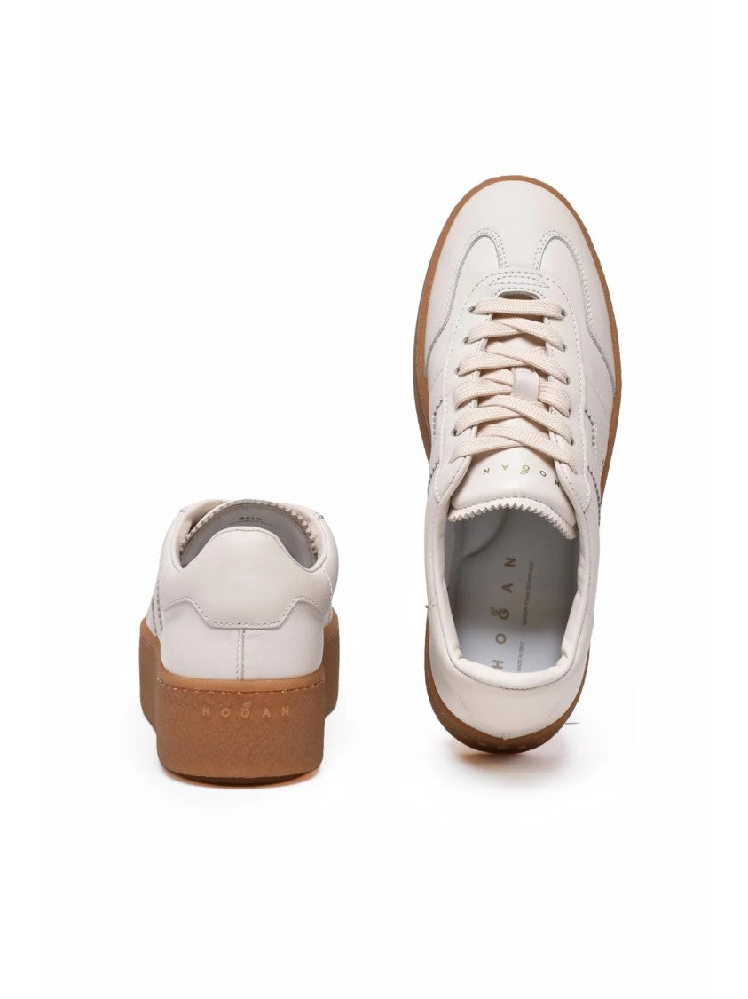Hogan Butter Leather Platform Low-Top Sneakers