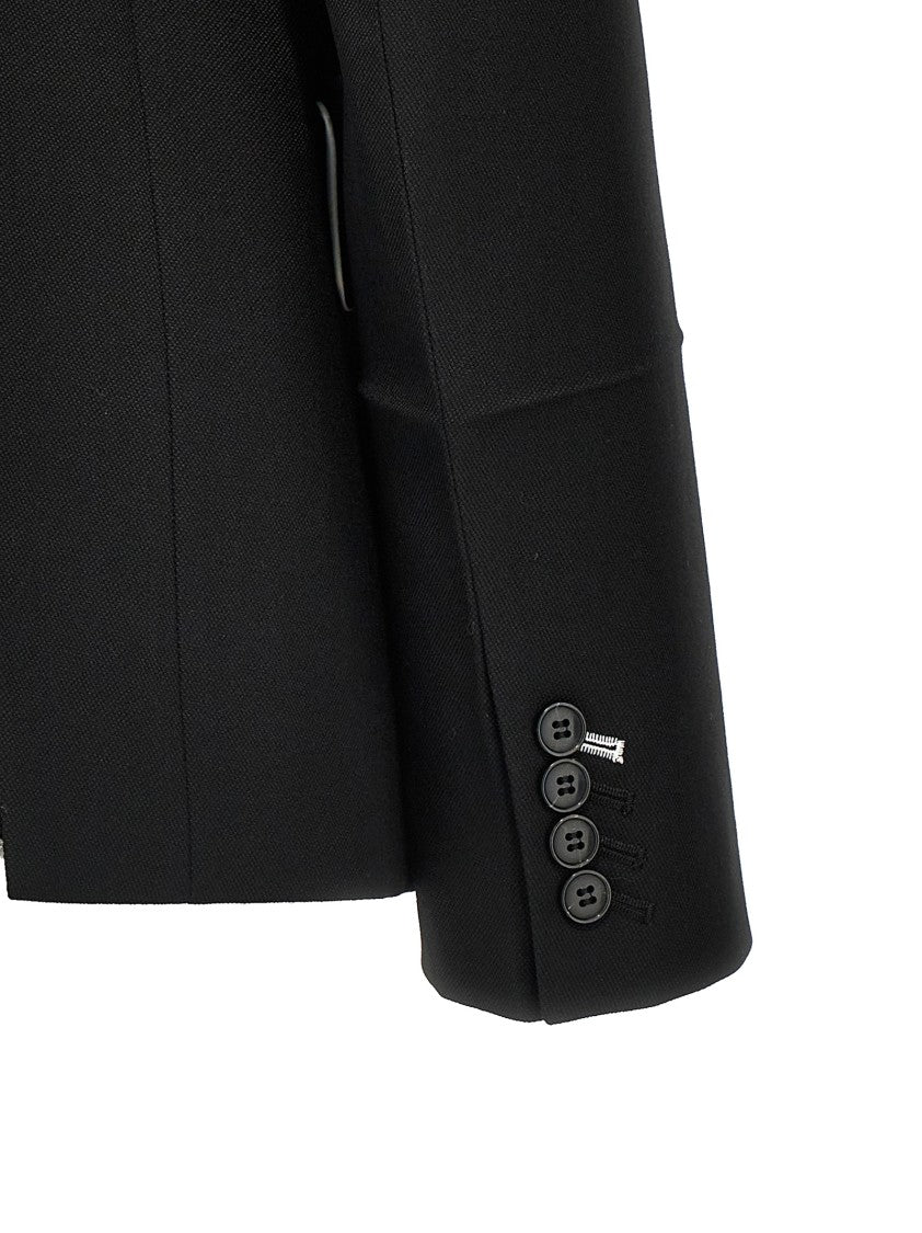 Victoria Beckham Shrunken Collarless Open-Back' Blazer