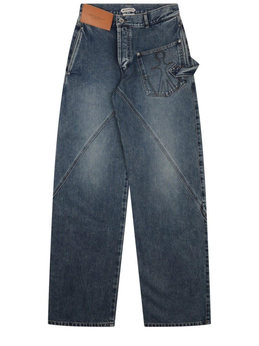 J. W. Anderson Wide-Leg Patch Logo Cotton Jeans