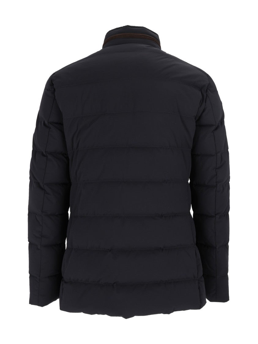 Moorer Quilted Padded Jacket With High Stand Collar And Matte Finish