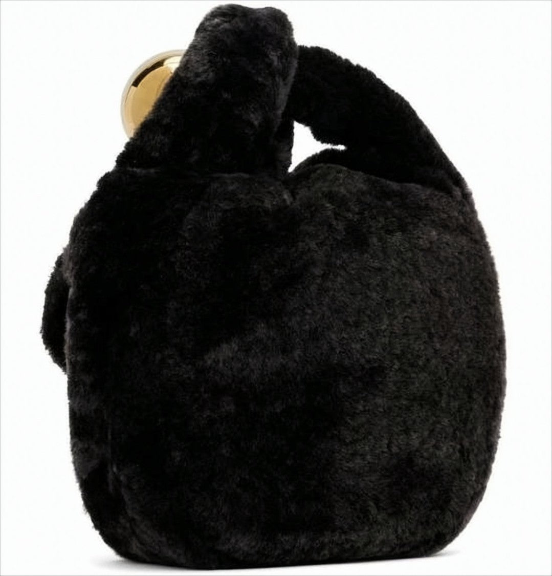 Jil Sander Sculptural Black Shoulder Bag With Padded Handle