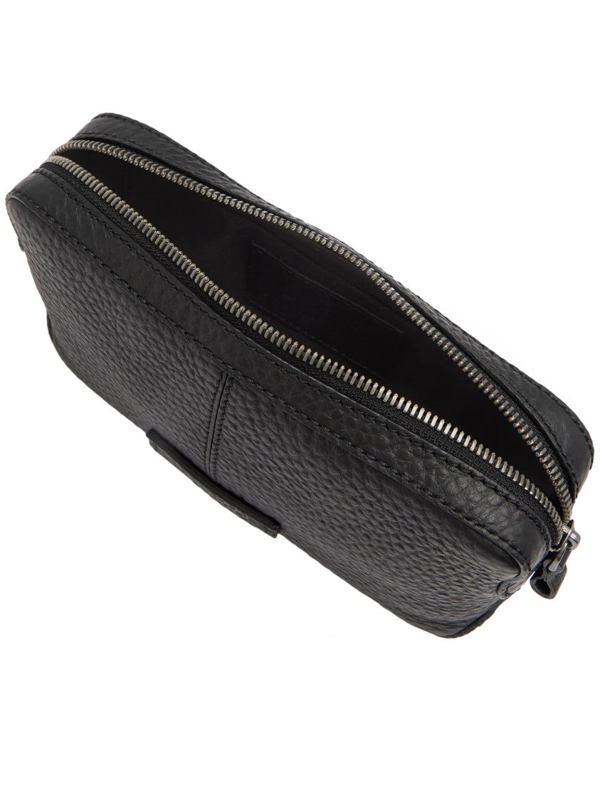 The Bridge Manfredi Rectangular Black Calf Leather Pouch