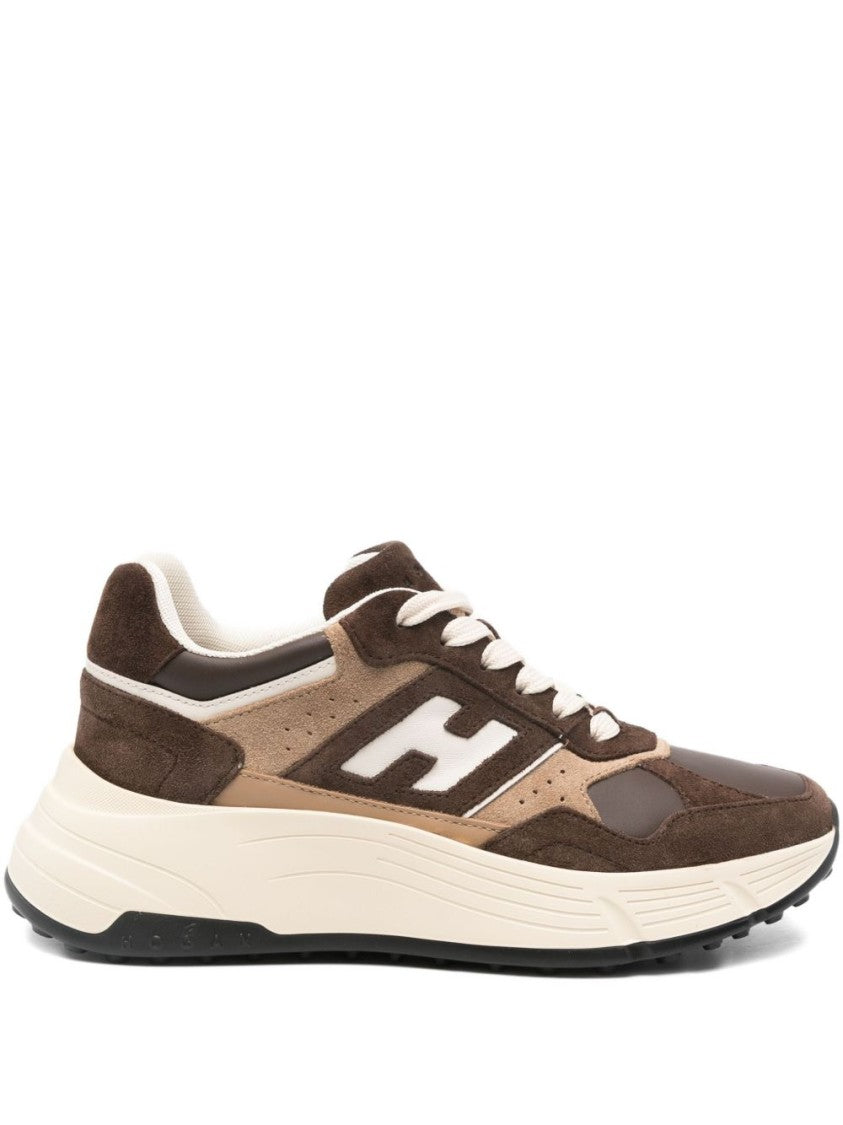 Hogan Layered Brown Hogan Sneakers With Sole