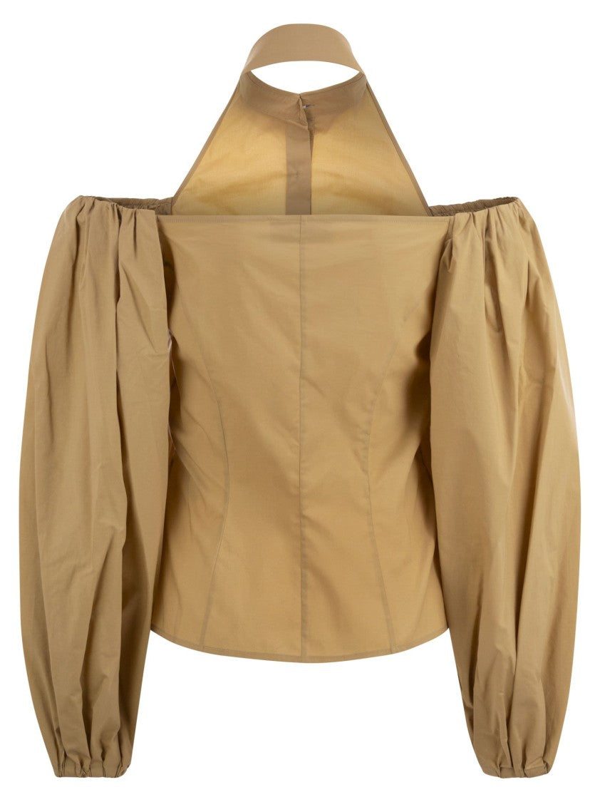 Mvp Wardrobe Cotton Shirt With Balloon Sleeves