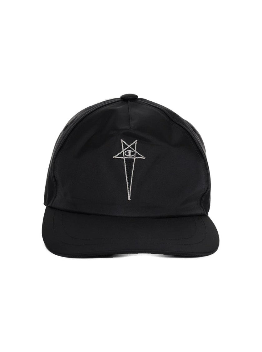 Rick Owens X Champion Woven Baseball Cap Black