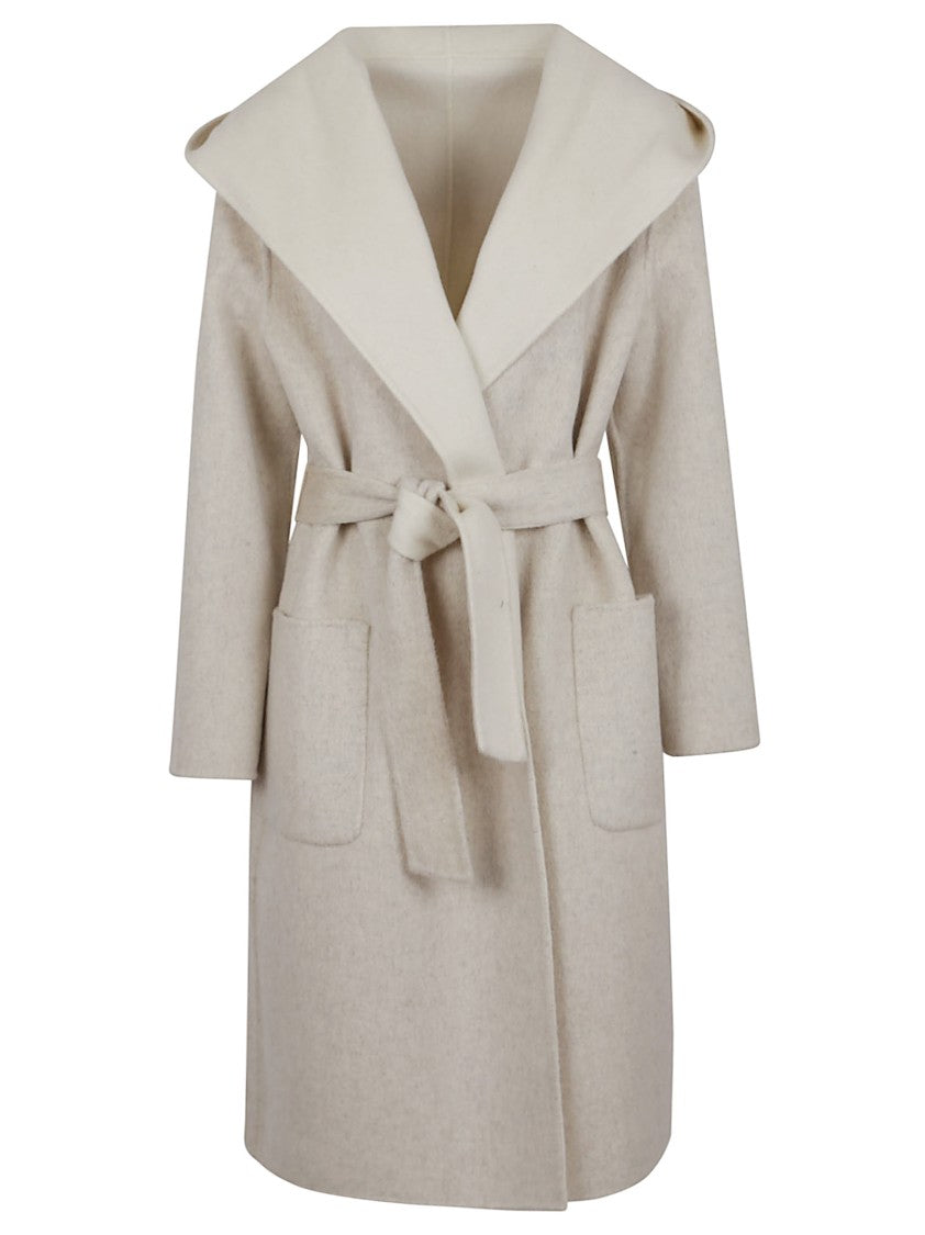 Parosh Reversible Knee-Length Wool Coat With Hood