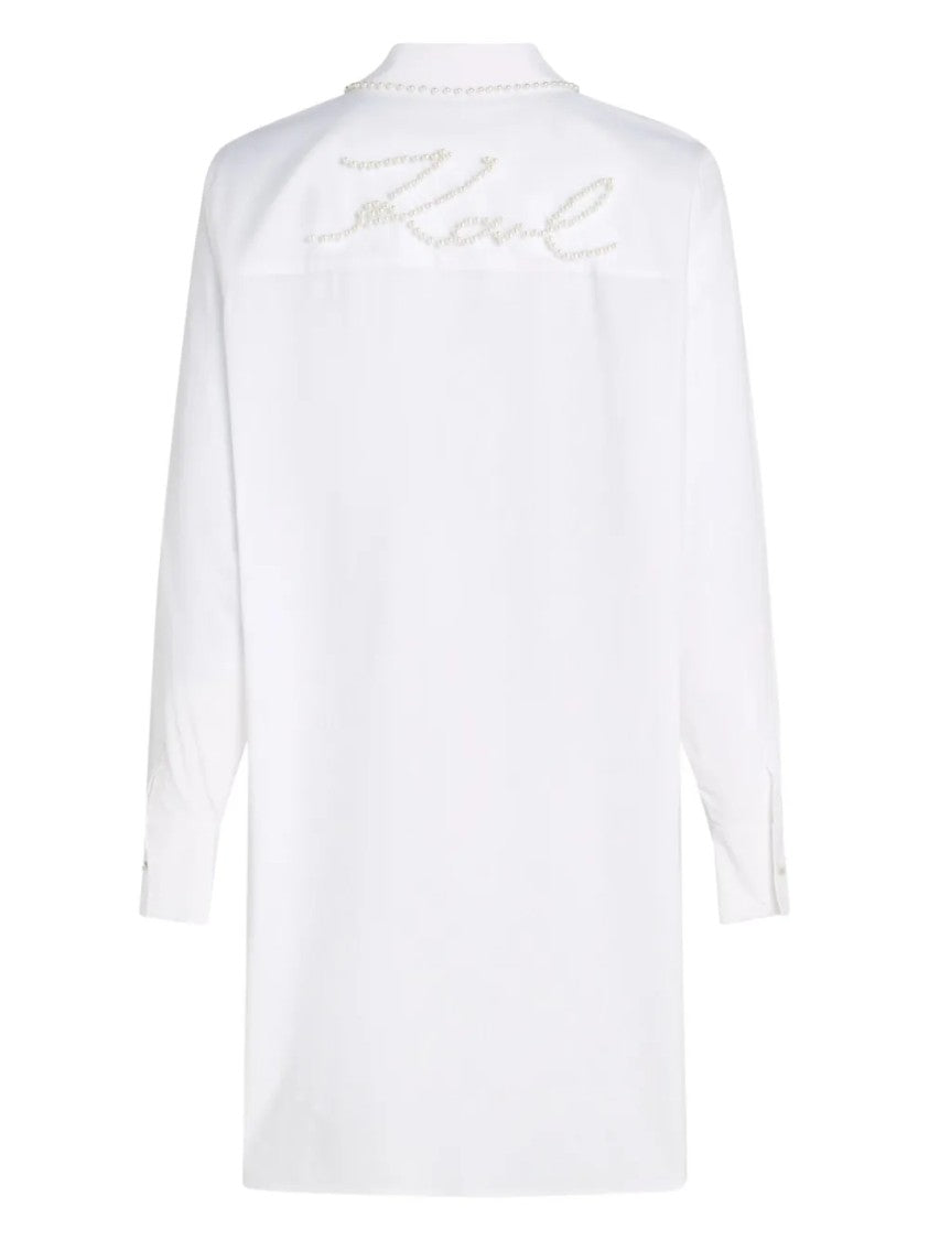 Karl Lagerfeld White Classic Button-Down Structured Collar Shirt