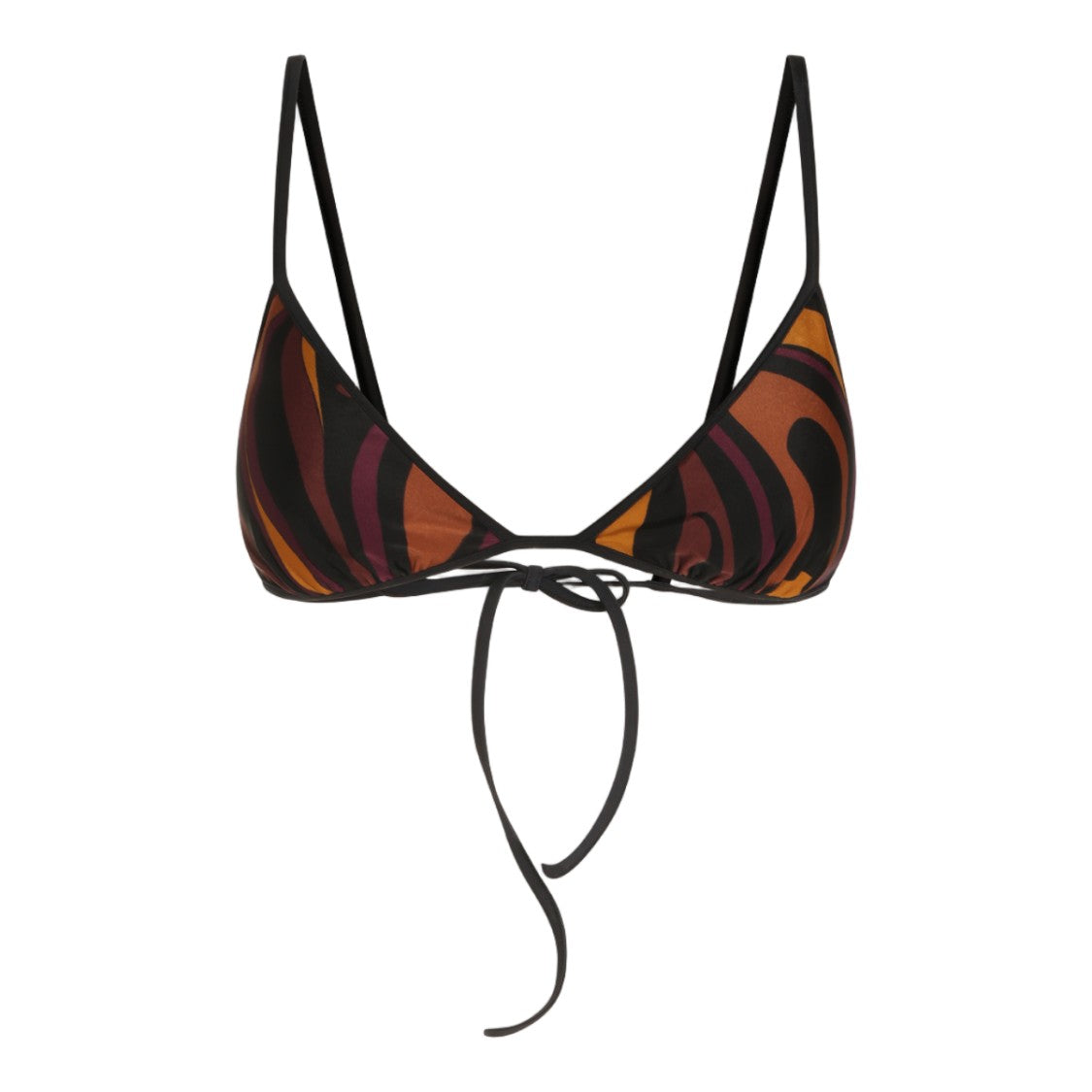Emilio Pucci Triangle Bikini Top With Abstract Swirl Pattern