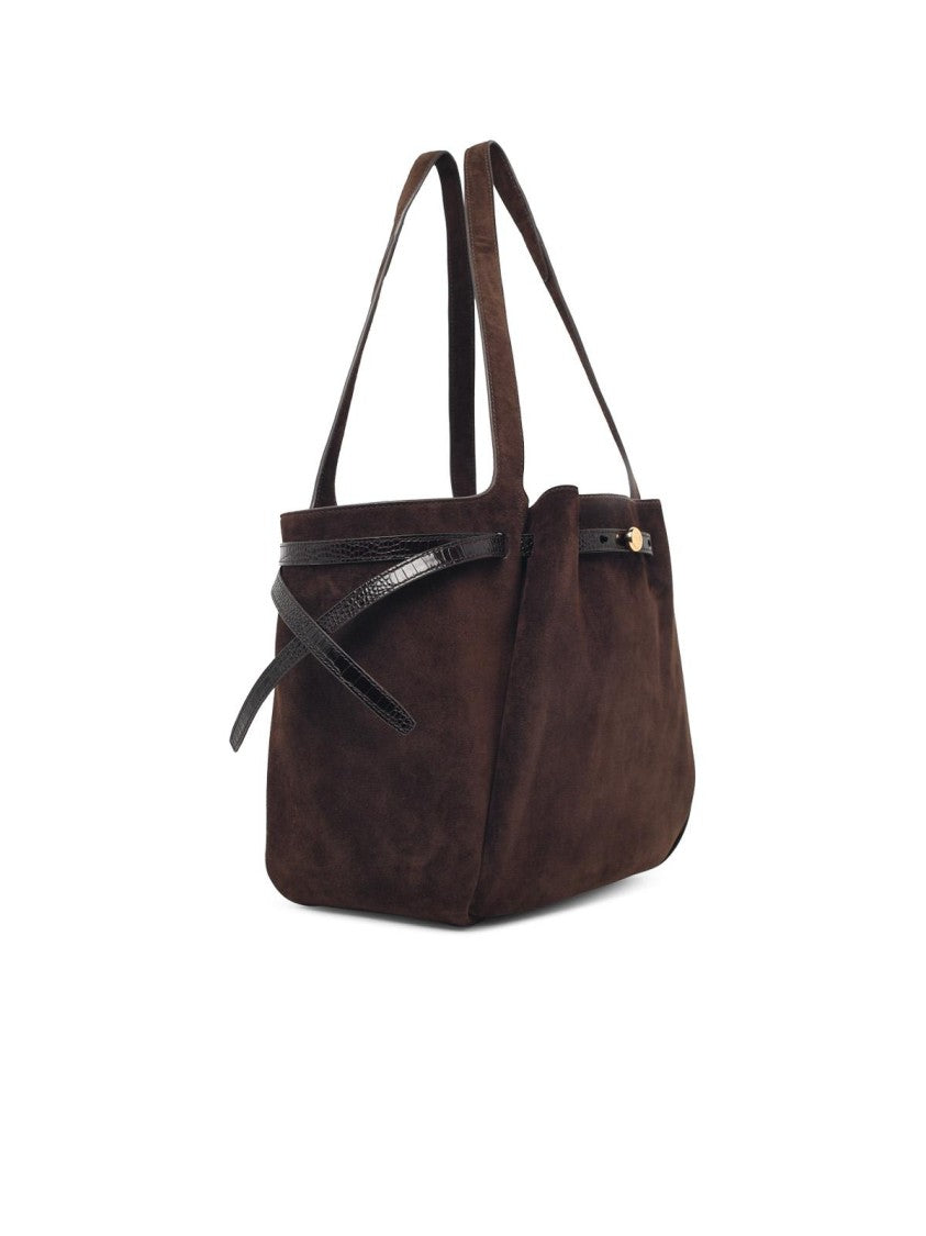 Tory Burch Romy Suede Tote Bag - Brown