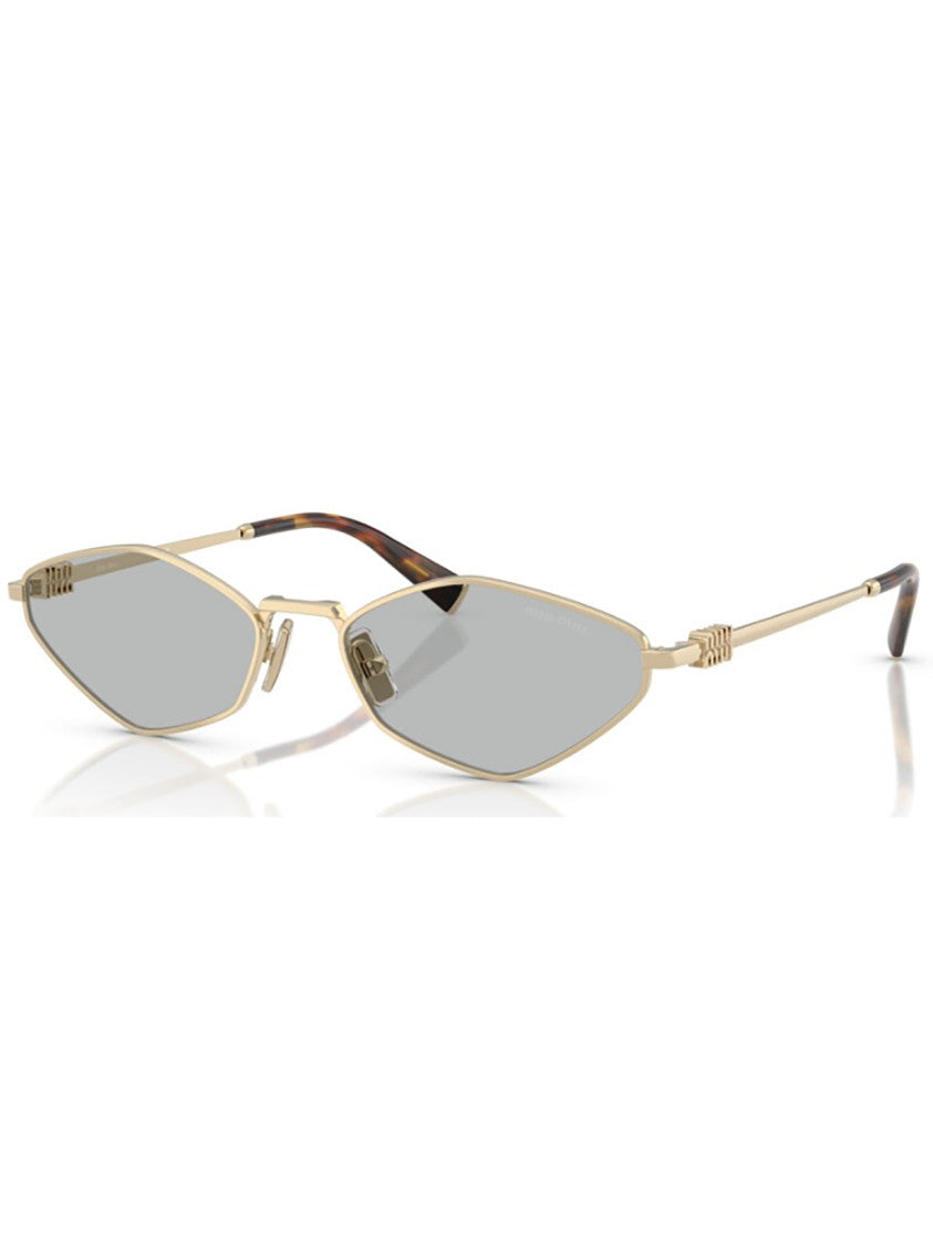 Miu Miu Gold 56Zs Sole Geometric Metal Sunglasses