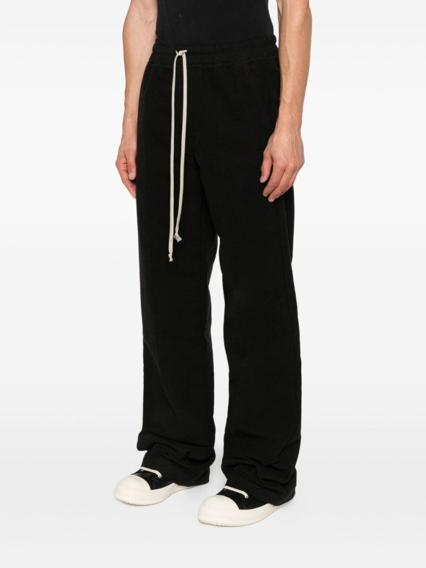 Rick Owens Relaxed Fit Black Trousers With Drawstring Waistband