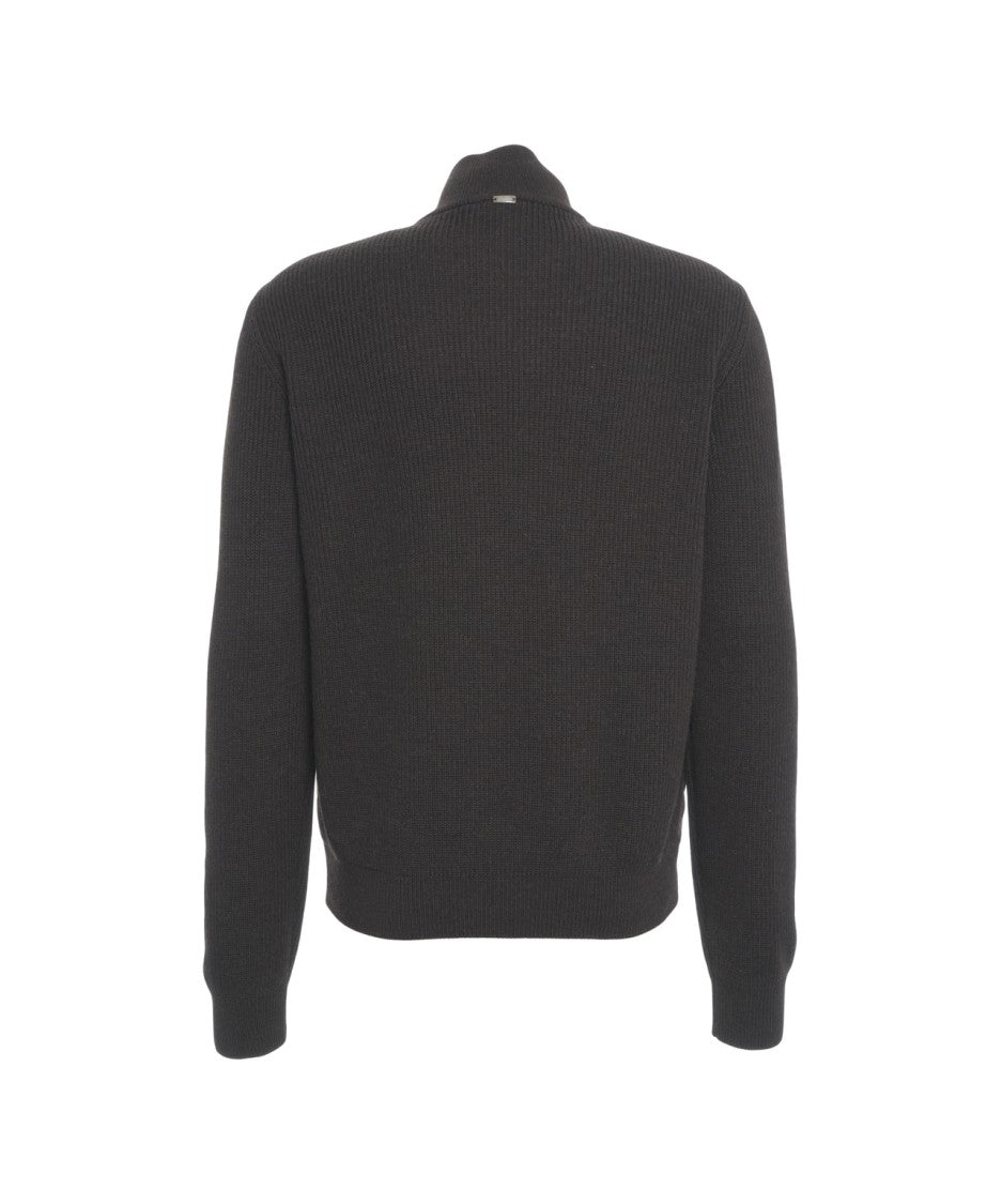 Herno Quilted Jacket With Padded Front And Knit Sleeves