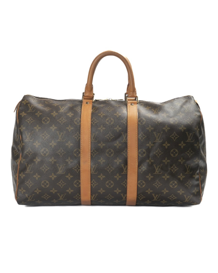 Louis Vuitton Brown Monogram Keepall 45 Duffel Bag