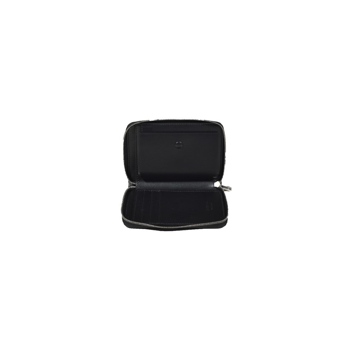 Jil Sander Small Black Leather Zip-Up Wallet