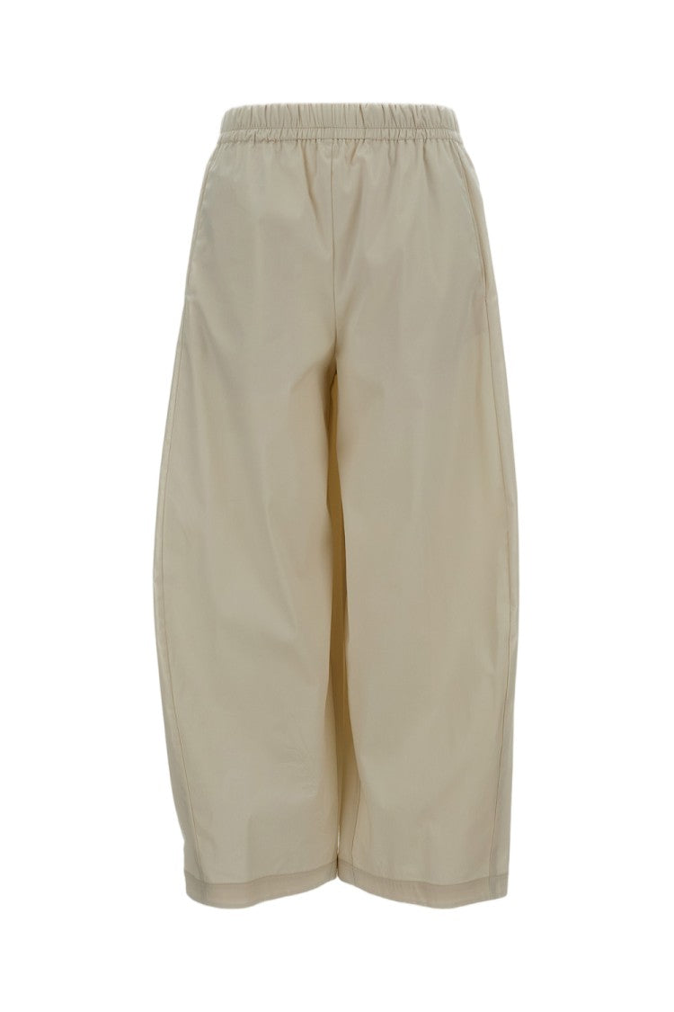 M.S.M. Milano Wide-Leg Cotton-Blend Trousers With Elasticated Waist