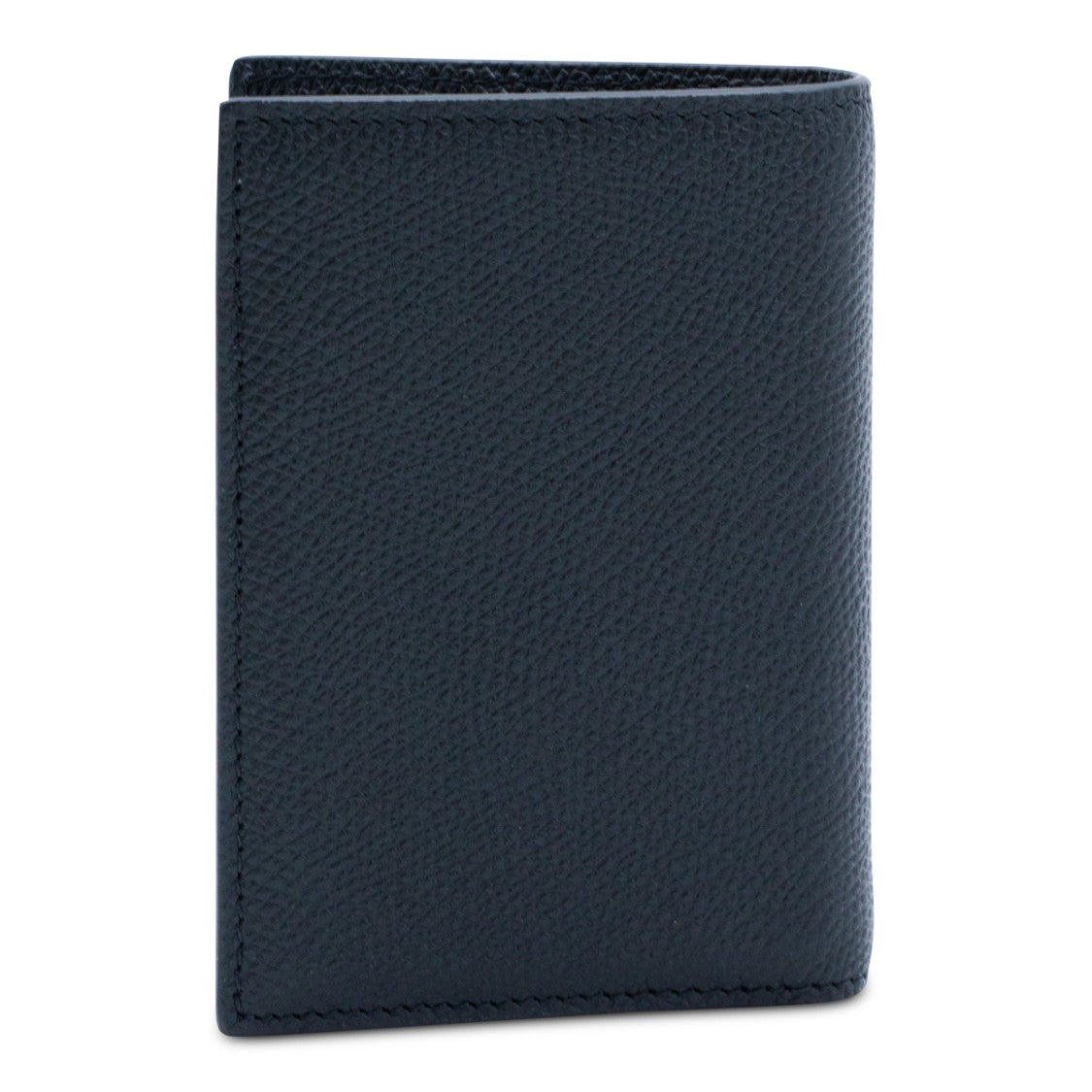 Valentino Garavani Textured Black Wallet With Silver-Tone Logo Emblem