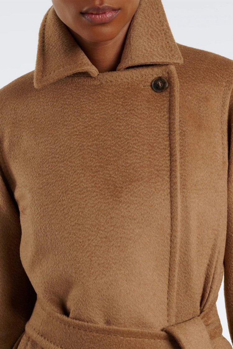 Max Mara Camel Manuela Belted Wrap Camel Coat