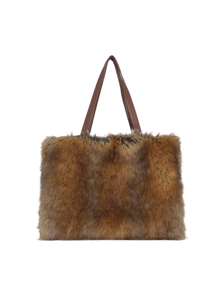 Niccolò Pasqualetti Faux Fur Tote Bag – Brown