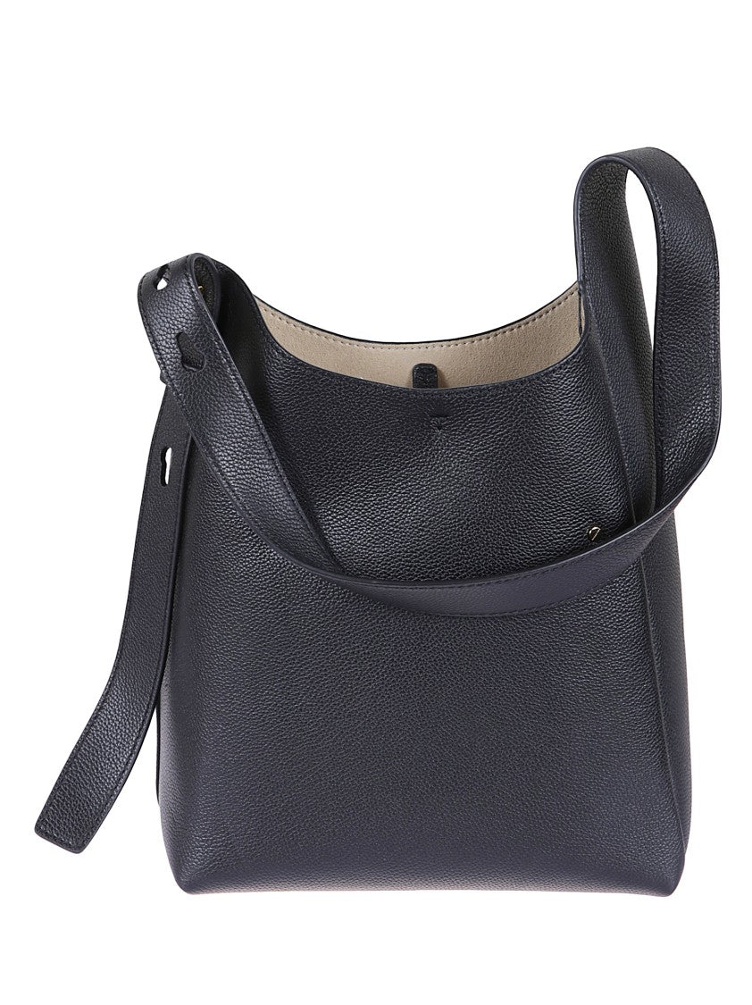 Tory Burch Hammered Leather Handbag With Clip Closure