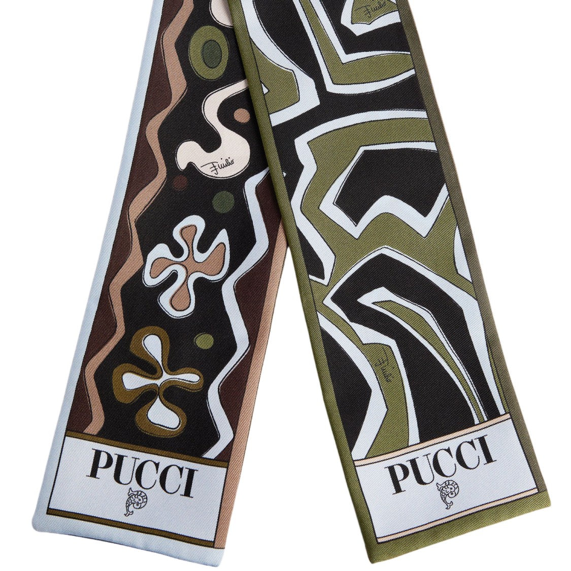 Emilio Pucci Long Silk Scarf Featuring Abstract Print