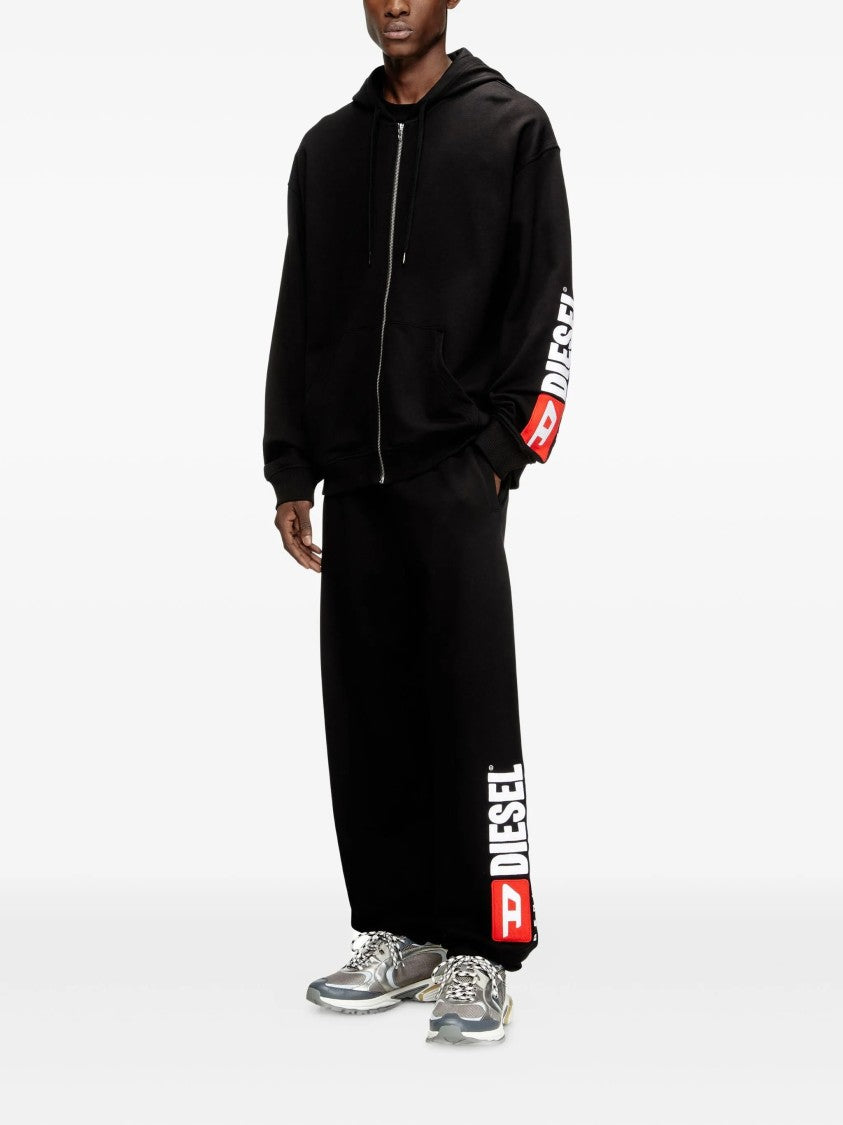 Diesel Black S-Boxt-Zip-Hood-Div Cotton Hoodie