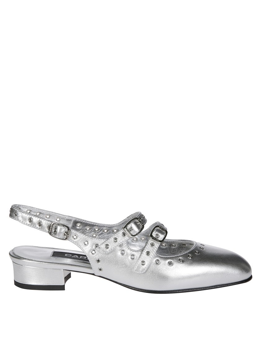 Carel Silver Low-Heeled Mary Jane 05 Shoes