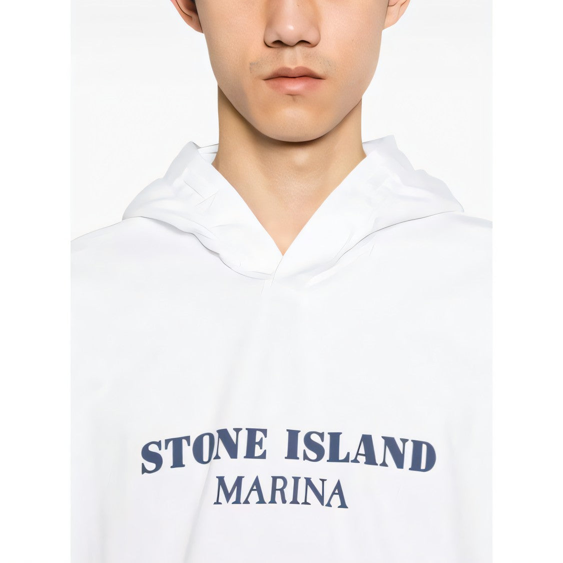 Stone Island White Hooded Sweatshirt