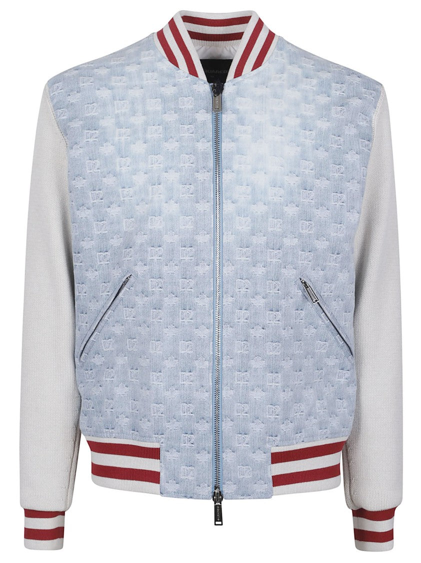 Dsquared2 Monogram Zipped Kaban Cotton Bomber Jacket