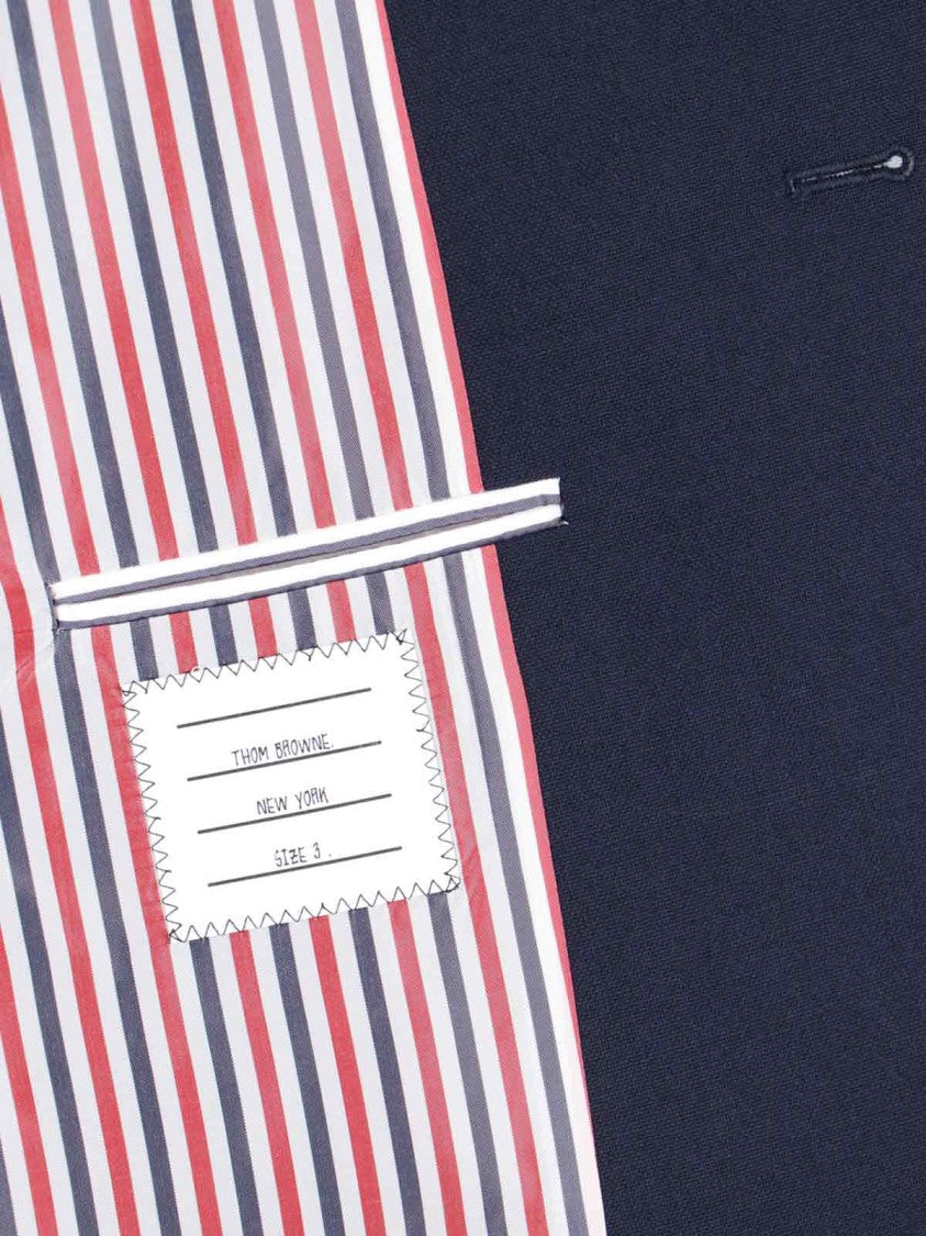 Thom Browne Blue Virgin Single-Breasted Blazer – Blue