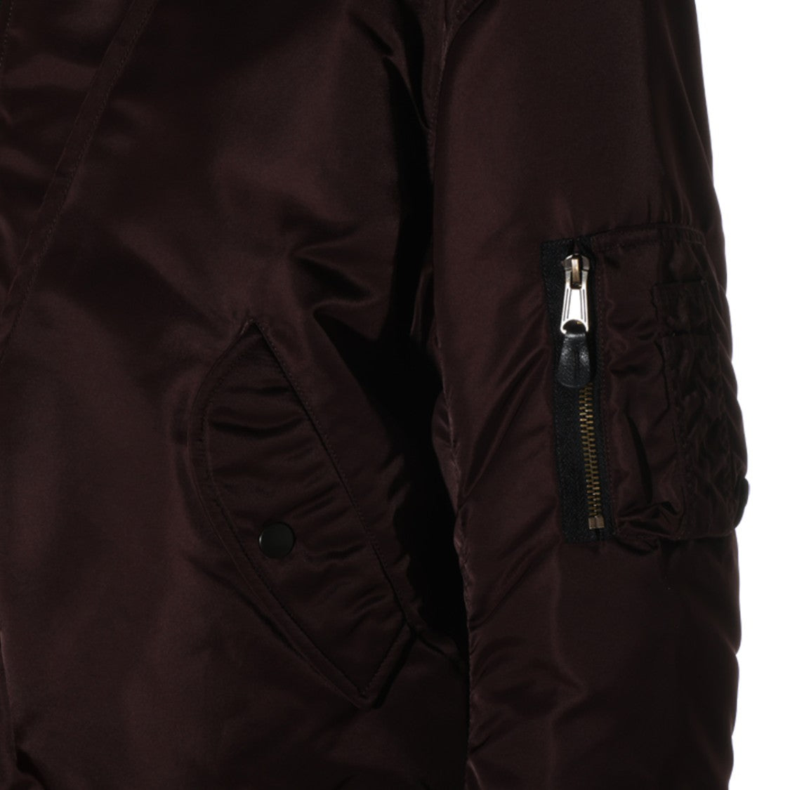 Maison Margiela Burgundy Fog Zippered Ribbed Bomber Jacket