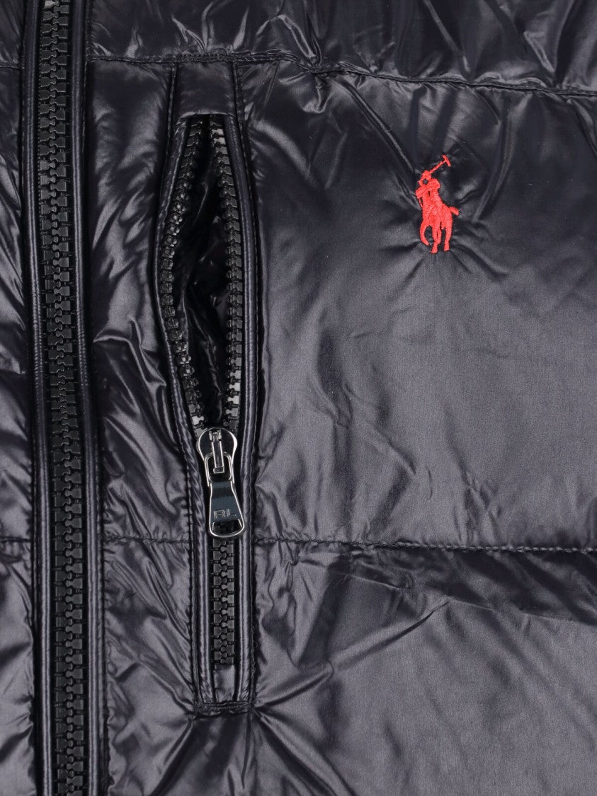 Polo Ralph Lauren Gorham Shiny Black Removable Hood Puffer Jacket