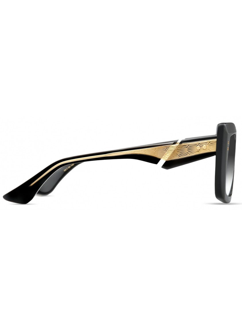 Dita Black Mahine Oversized Acetate Gold Sunglasses