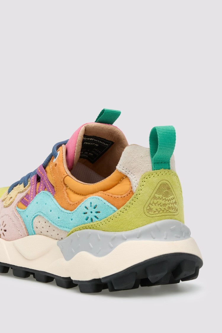 Flower Mountain Multi-Colored Sneakers With Chunky Sole And Decorative Perforations