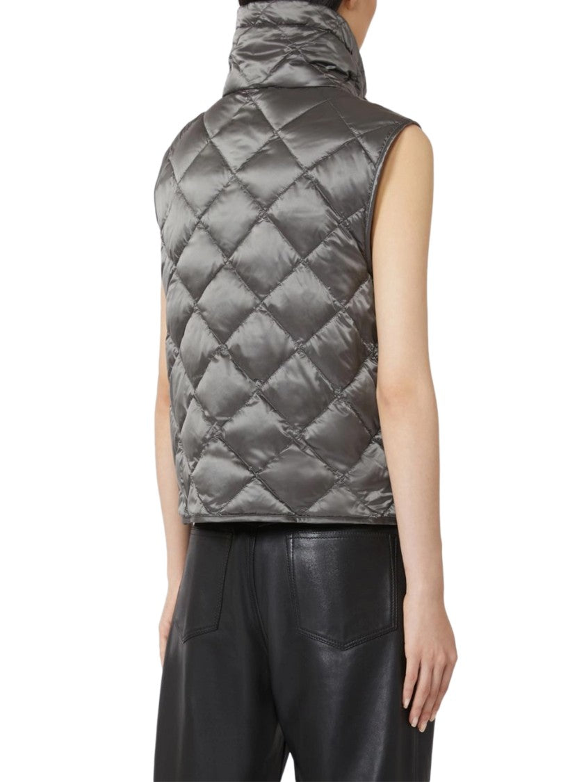 Max Mara Sleeveless Quilted Vest With High Collar