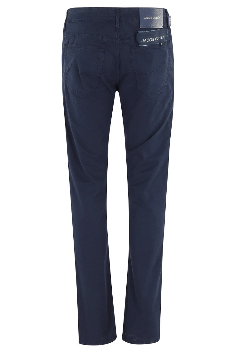 Jacob Cohen Blue Slim Bard Five-Pocket Cotton-Blend Pants
