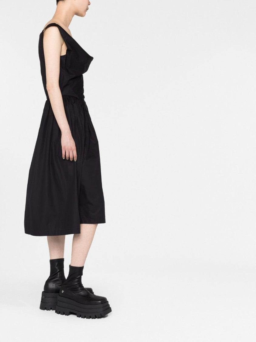 Vivienne Westwood Corset-Style Black Cowl Neck Midi Dress