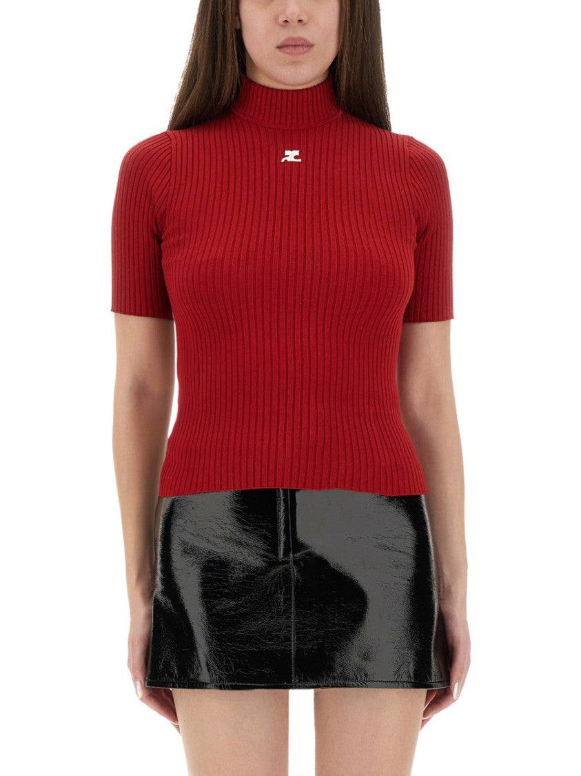 Courrèges "Reedition" Knitted T-Shirt