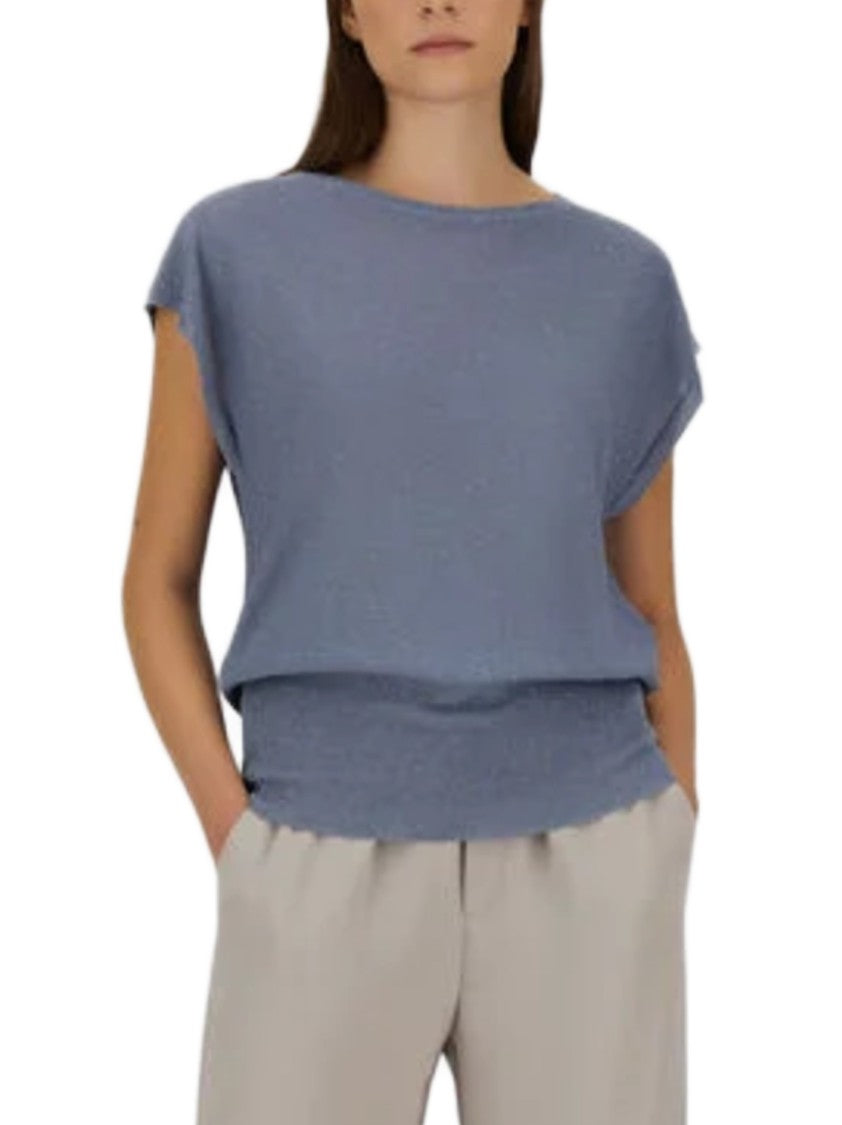 Herno Light Blue Viscose Sweater With Sequin Embroidery