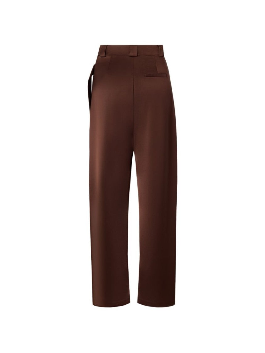 Pinko Cropped Double-Faced Satin Wrap Trousers