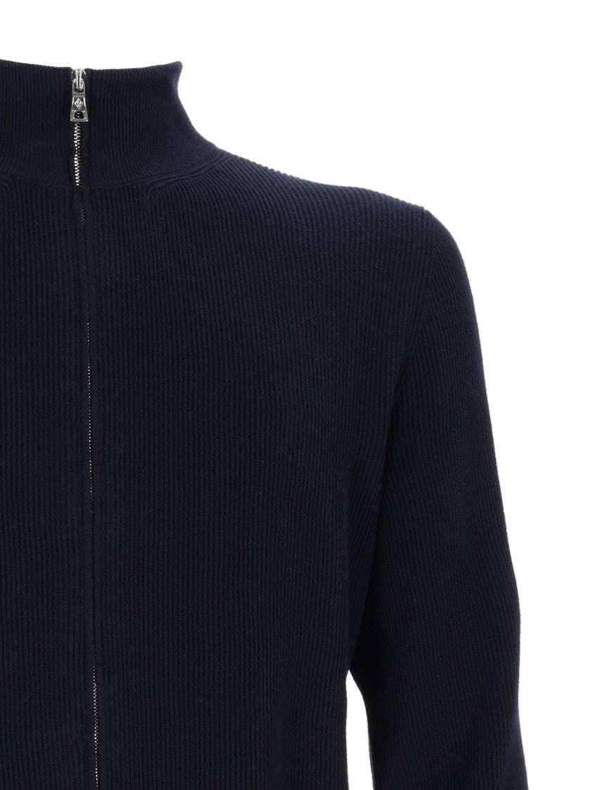 Ballantyne Ribbed Cotton Full Zip Sweater