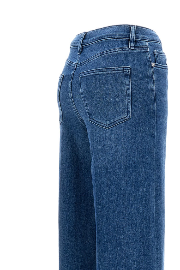 Frame High-Waisted Palazzo Jeans With Classic Five-Pocket Design