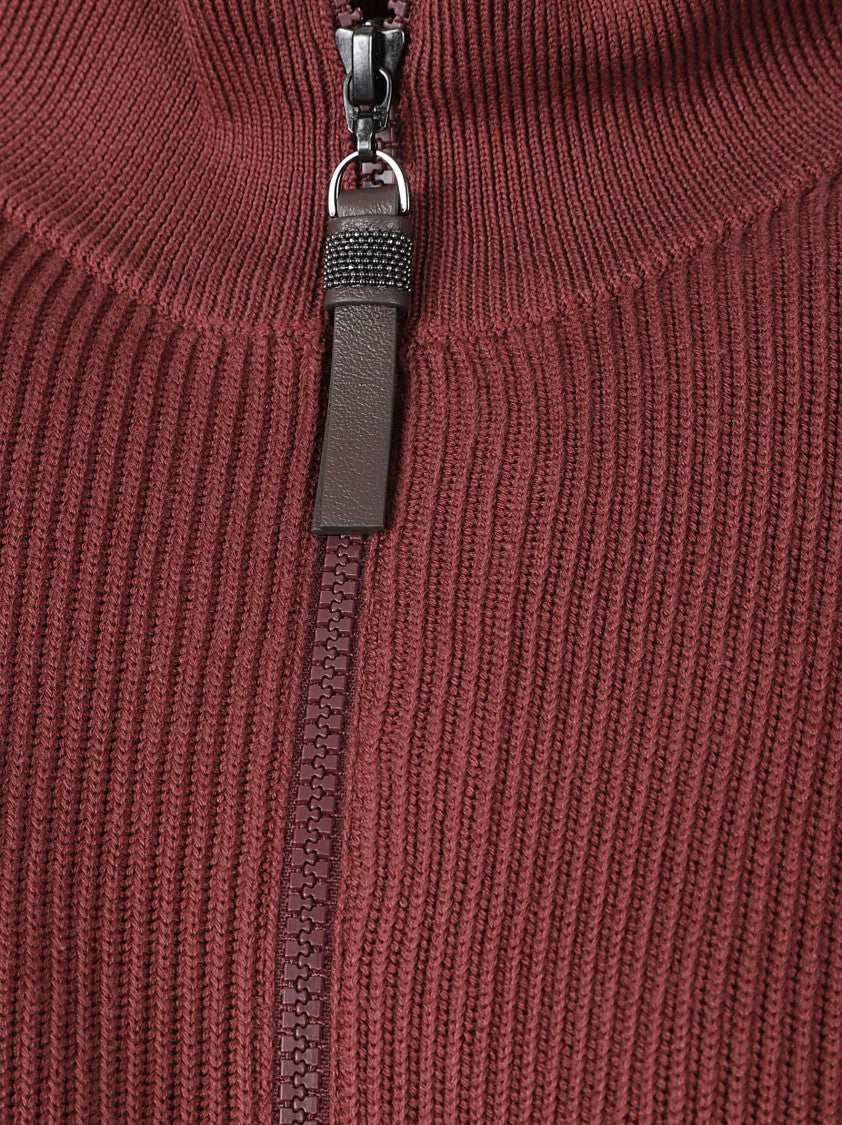 Brunello Cucinelli Cotton Cotton English Rib Zip Cardigan