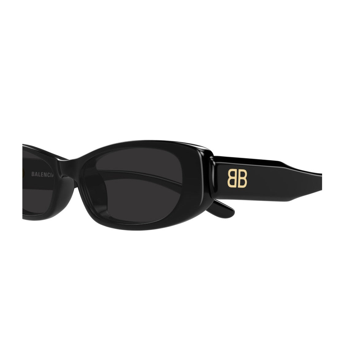 Balenciaga Everyday Rectangular Black Recycled Acetate Sunglasses