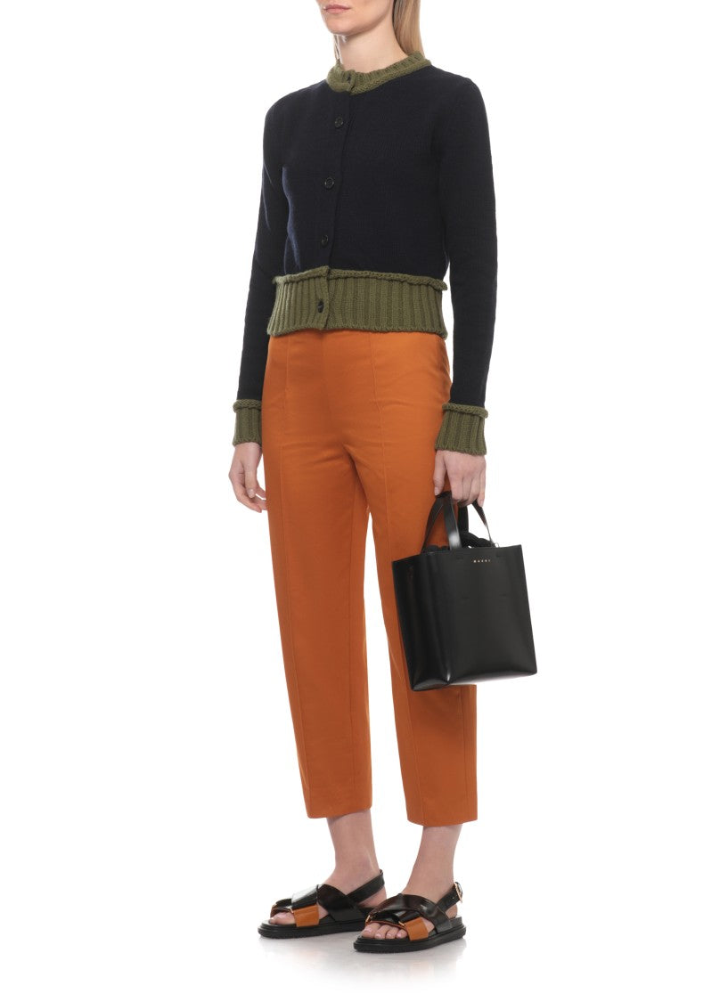 Marni Blue Knit Ribbed Cardigan