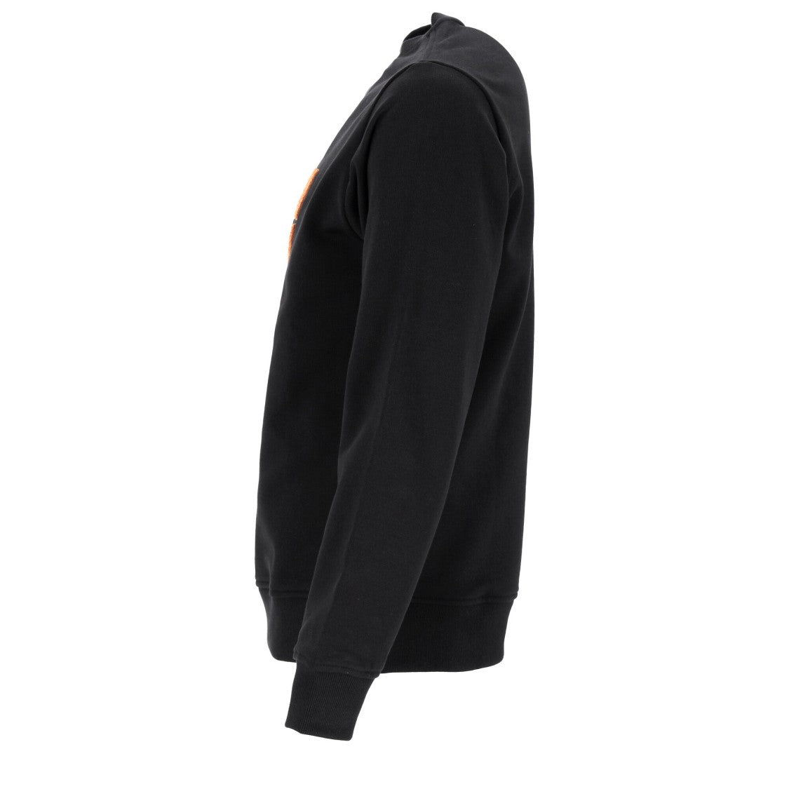 Mcm Monogram Embroidered Black Sweatshirt With Crew Neck And Banded Details