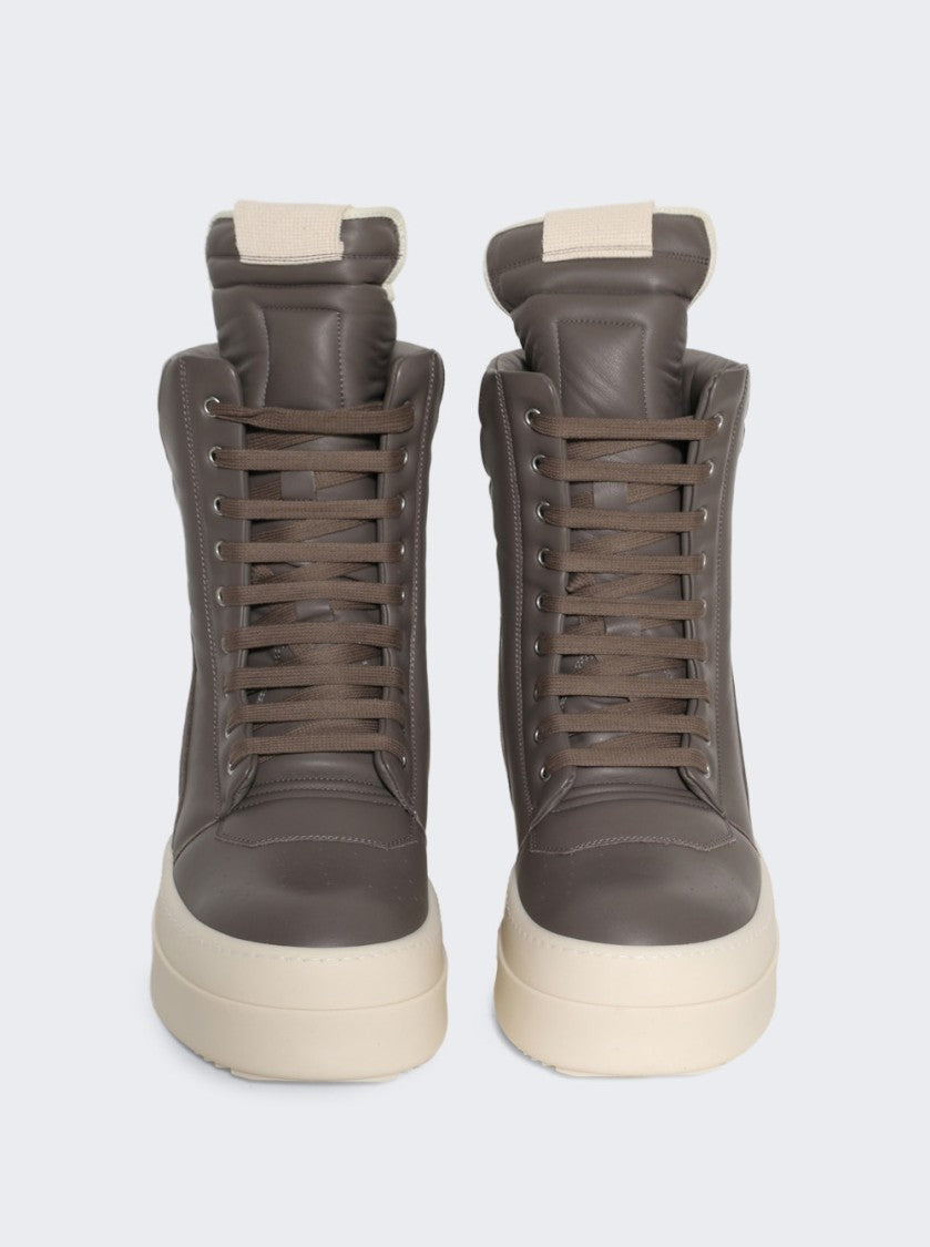 Rick Owens Hollywood Mega Geobasket High Top Sneakers Dust And Milk
